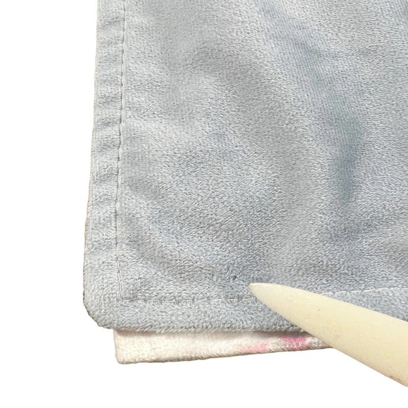 Laura Ashley floral Pink Grey Baby Blanket Minky Flannel Fleece - Picture 5 of 6